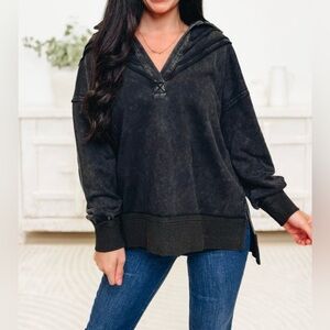 ✨NWT Washed Black Pullover Sweater